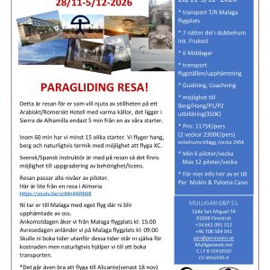 Paragliding Solsäkra Almeria 2026 en eller två veckor (anmälningsavgift)